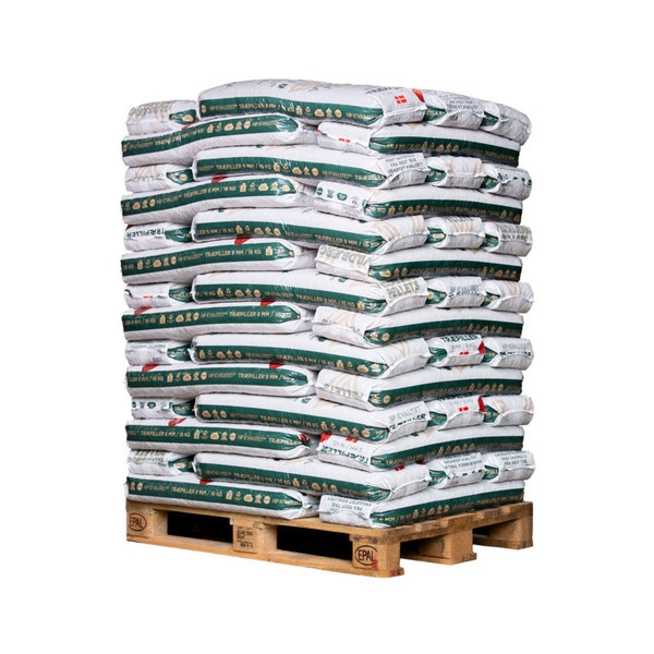 8 mm HP-Kvalitet Træpiller - SUPERKVALITET!  OBS 896KG